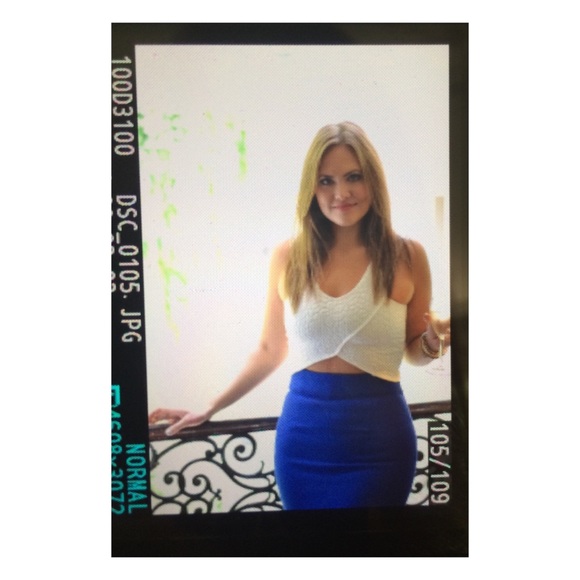 Cobalt Blue Scuba Pencil Skirt Size Medium - Picture 16 of 16